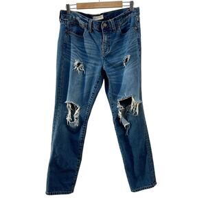 Madewell Boyjean Boy Jean Ripped Knee Edition Destroyed Distressed Size 28 Jeans